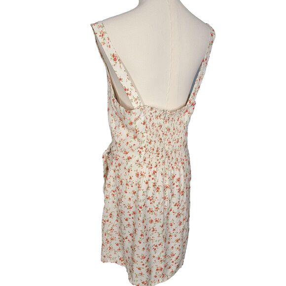 Reformation  Dress Sz 10 Hedy Faux Wrap Excellent Spring Mini Floral Guest Ivory - Picture 7 of 17